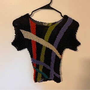 Colorful Textured Knit Top